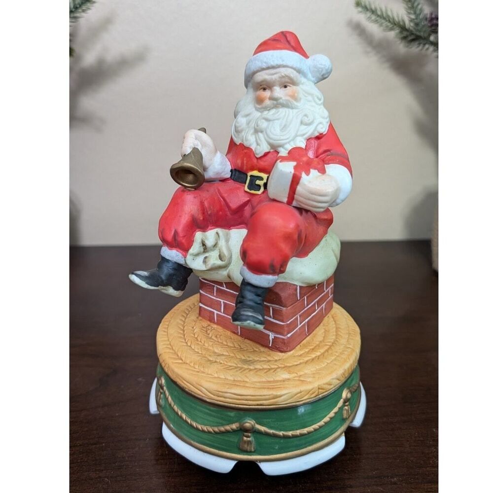 Ceramic Christmas Santa music & spins vintage Christmas Summit Exclusive Summit